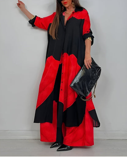 Araminta | Botanical Printed Button Down Wide Leg Summer Set