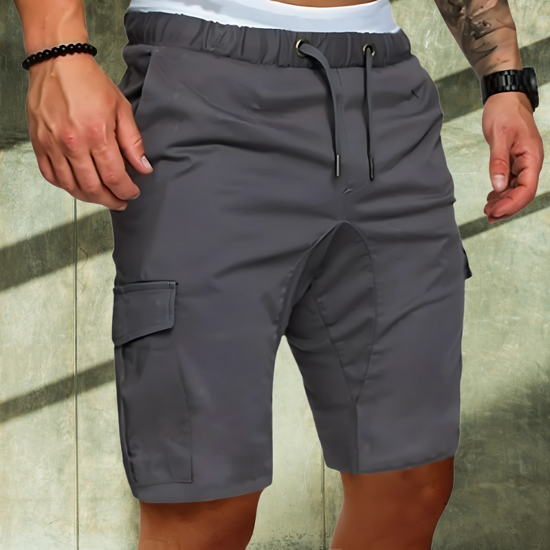 Momount Men Cargo Shorts – Belted Drawstring Flap Pocket Casual Summer