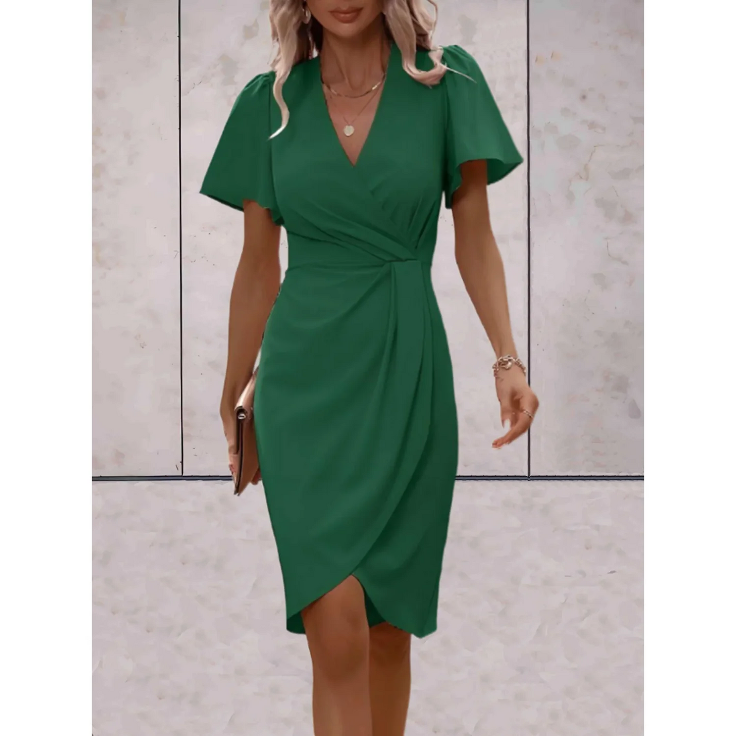 Sienna | Flowy Wrap Midi Dress – Feminine & Effortless | Momount
