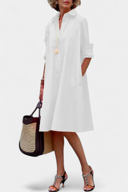 Momount Women’s Shirt Midi Dress Loose Fit Summer Dress