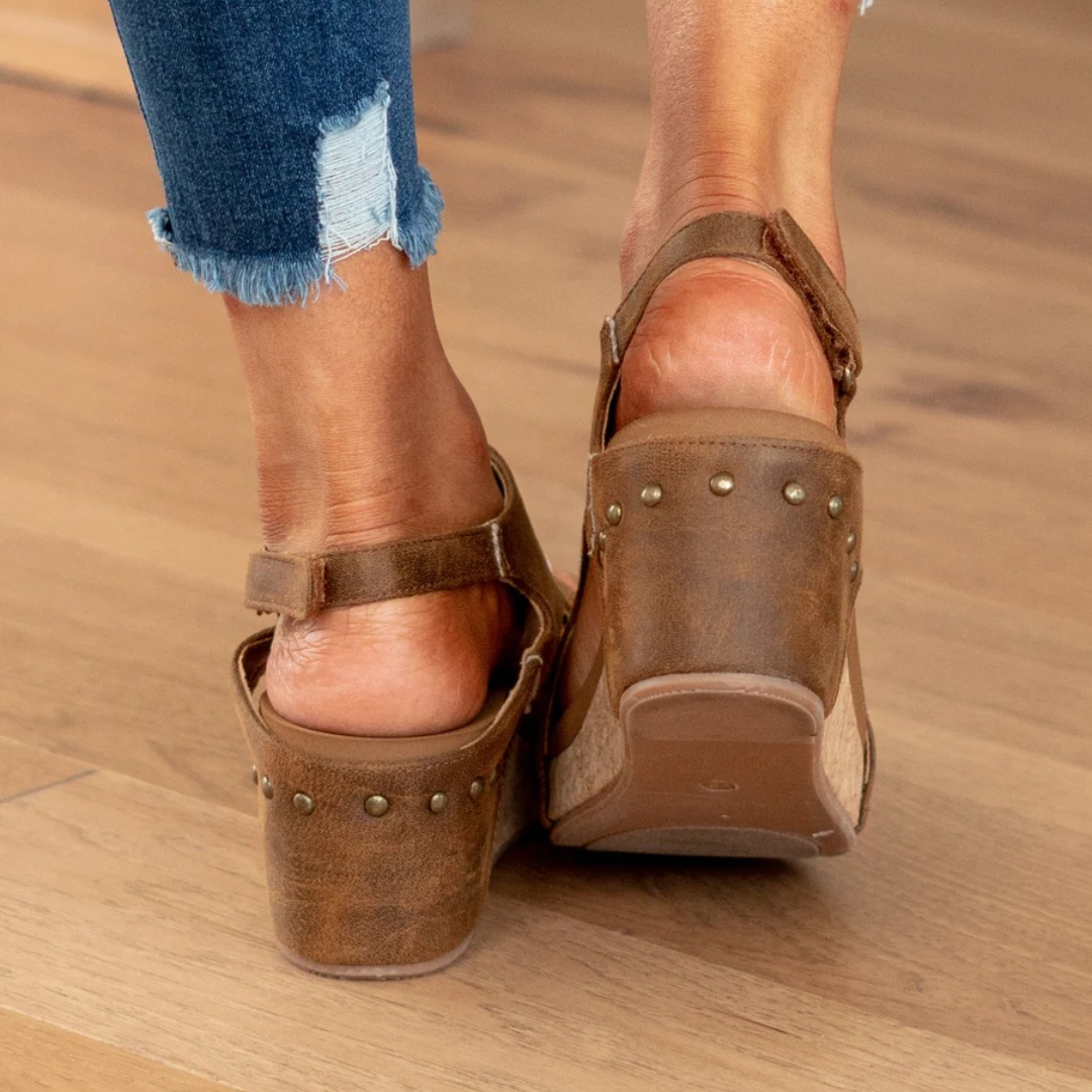 Momount Women Wedge Sandals Comfort Cork Platform Casual Summer Cushioned Support Lightweight Open Toe Slip On