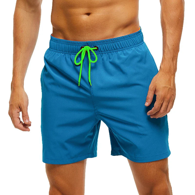 Momount Men Swim Shorts – Elastic Waist Mesh Liner Drawstring Pocket