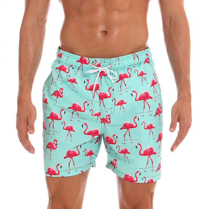 Momount Men Swim Shorts – Striped Drawstring Quick Dry Summer Beach