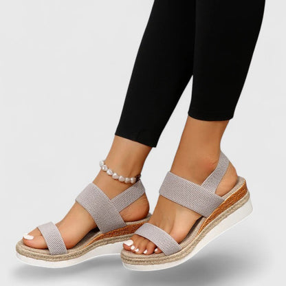 Momount Women Espadrille Wedge Sandals – Elastic Strap Jute Platform Open Toe
