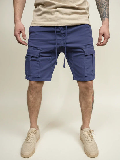 Momount Men Cargo Shorts – Drawstring Slim Fit Flap Pocket Cotton Casual