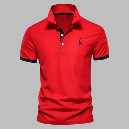 Momount Men Polo Shirt – Contrast Placket Embroidered Logo Classic Fit
