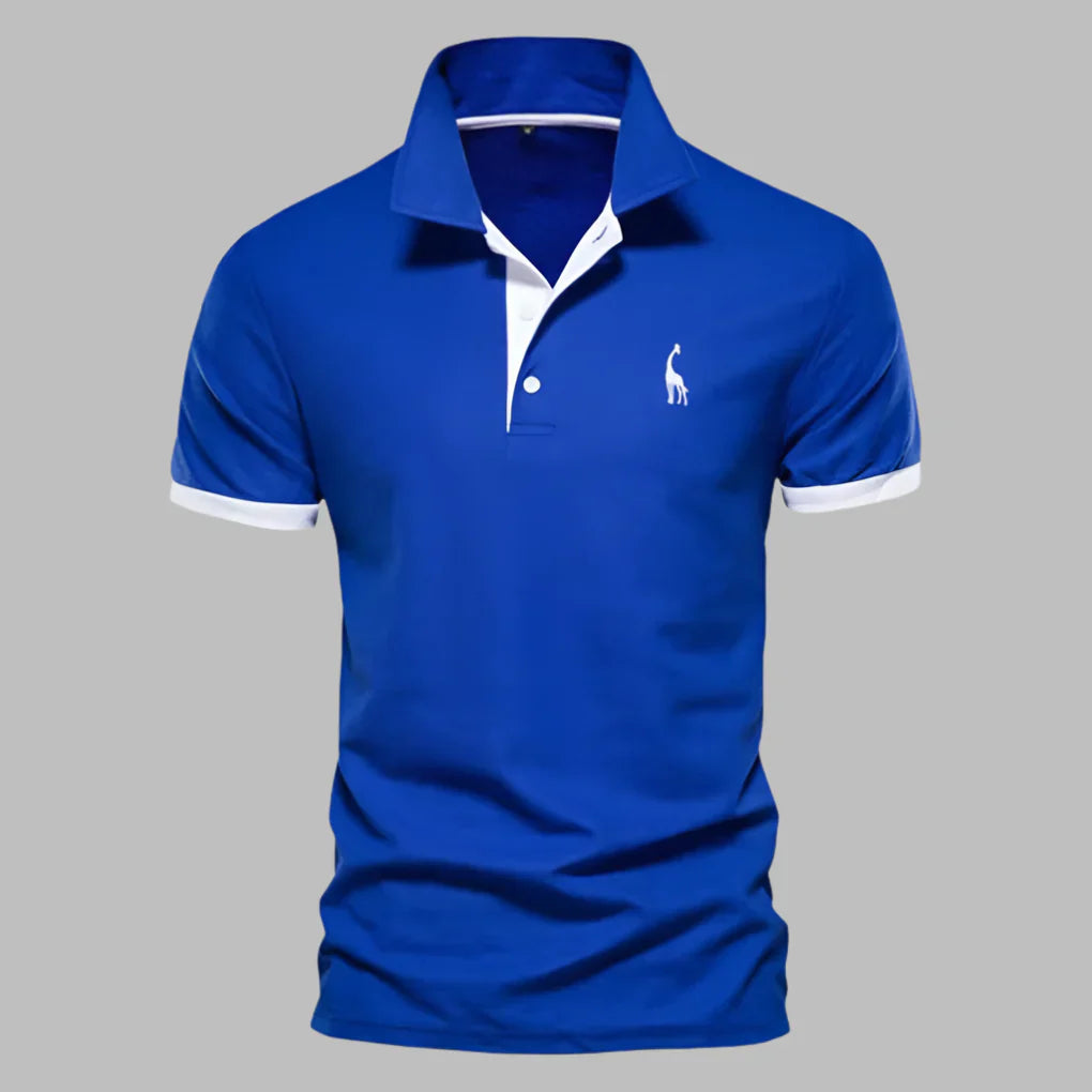 Momount Men Polo Shirt – Contrast Placket Embroidered Logo Classic Fit