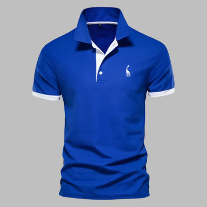 Momount Men Polo Shirt – Contrast Placket Embroidered Logo Classic Fit