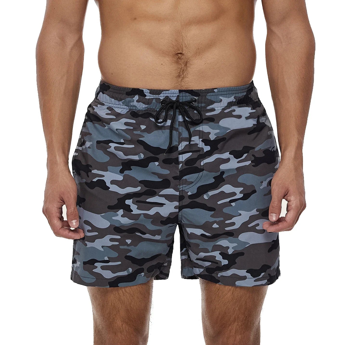 Momount Men Swim Shorts – Striped Drawstring Quick Dry Summer Beach