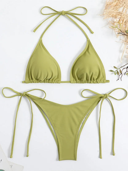 Momount Women Triangle Bikini Set