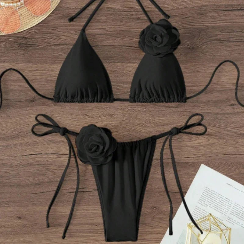Momount Women Strappy Bikini Set