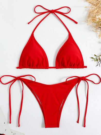 Momount Women Triangle Bikini Set