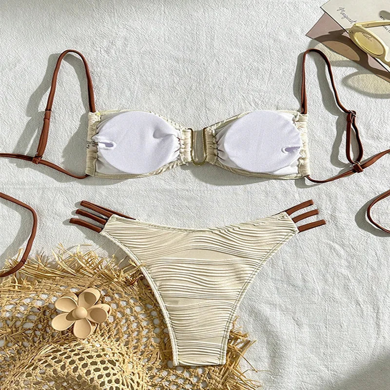 Momount Women Bandeau Bikini Set