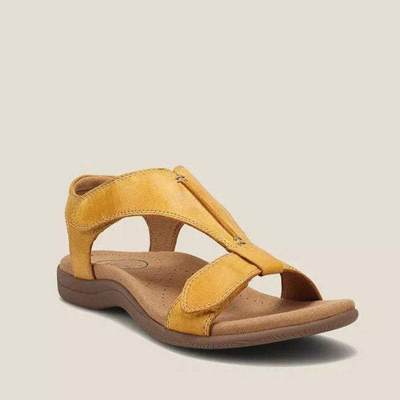 Momount Women Orthopedic Sandals – Leather Velcro Arch Support Walking