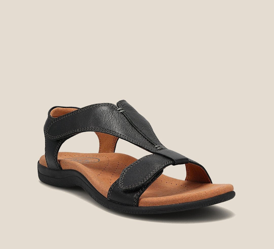 Momount Women Orthopedic Sandals – Leather Velcro Arch Support Walking