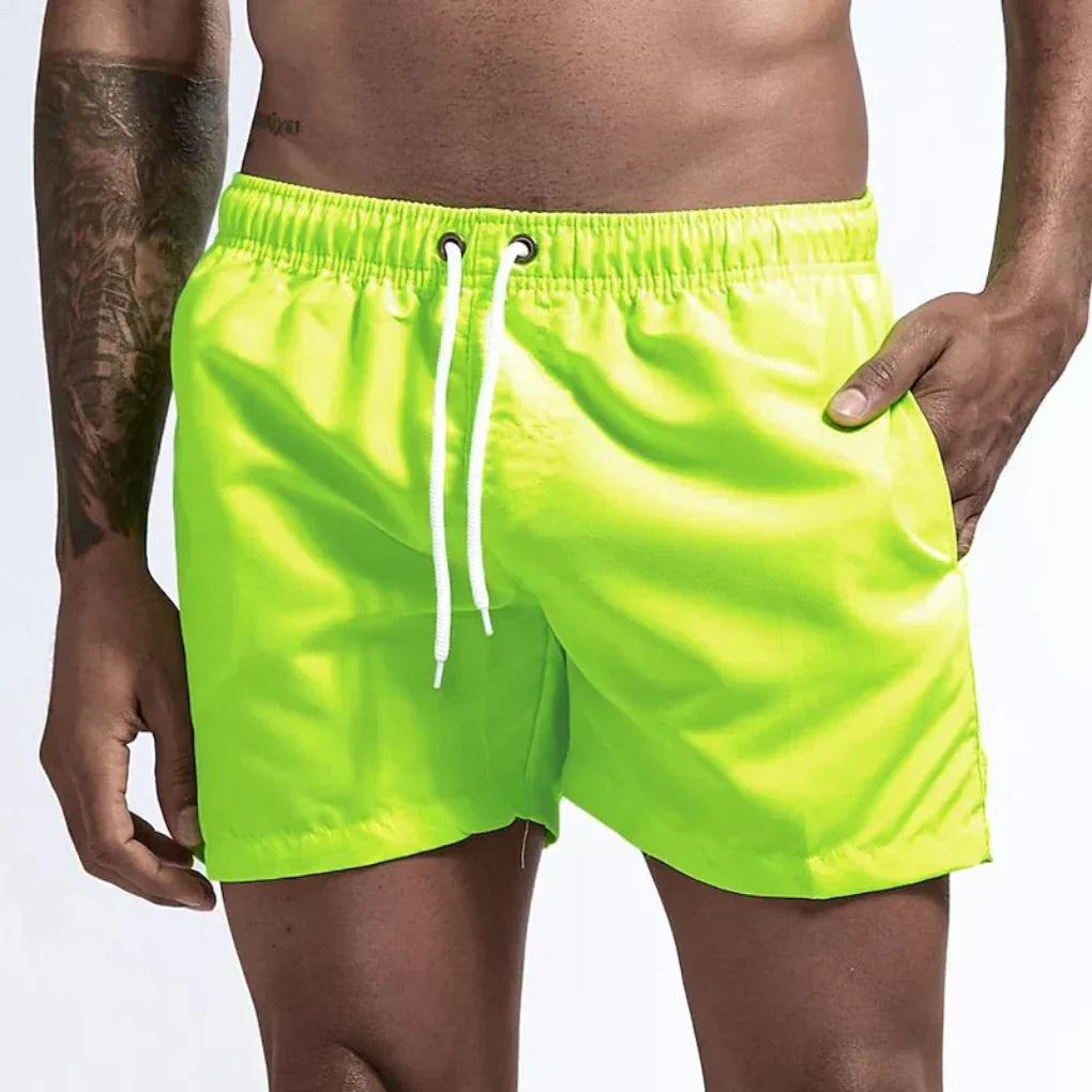 Momount Men Swim Shorts – Drawstring Quick Dry Summer Elastic Waist