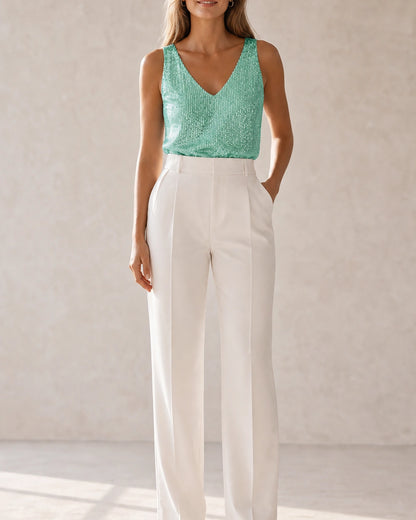 Martha | Ženski top z bleščicami in V-izrezom — image 2