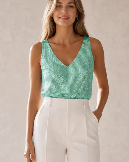 Martha | Ženski top z bleščicami in V-izrezom — image 3