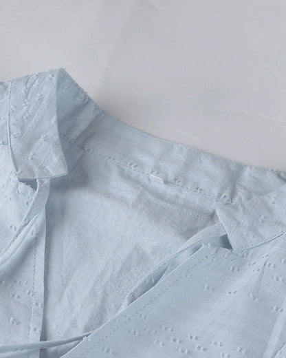 Persephone | Beach Cotton V Neck Hooded Tunic Dress
