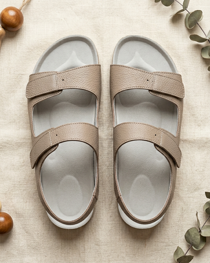 Momount Women Orthopedic Sandals – Velcro Strap Arch Support Walking - Top-down flat-lay