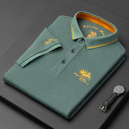 Momount Men Polo Shirt – Embroidered Horse Logo Premium Short Sleeve
