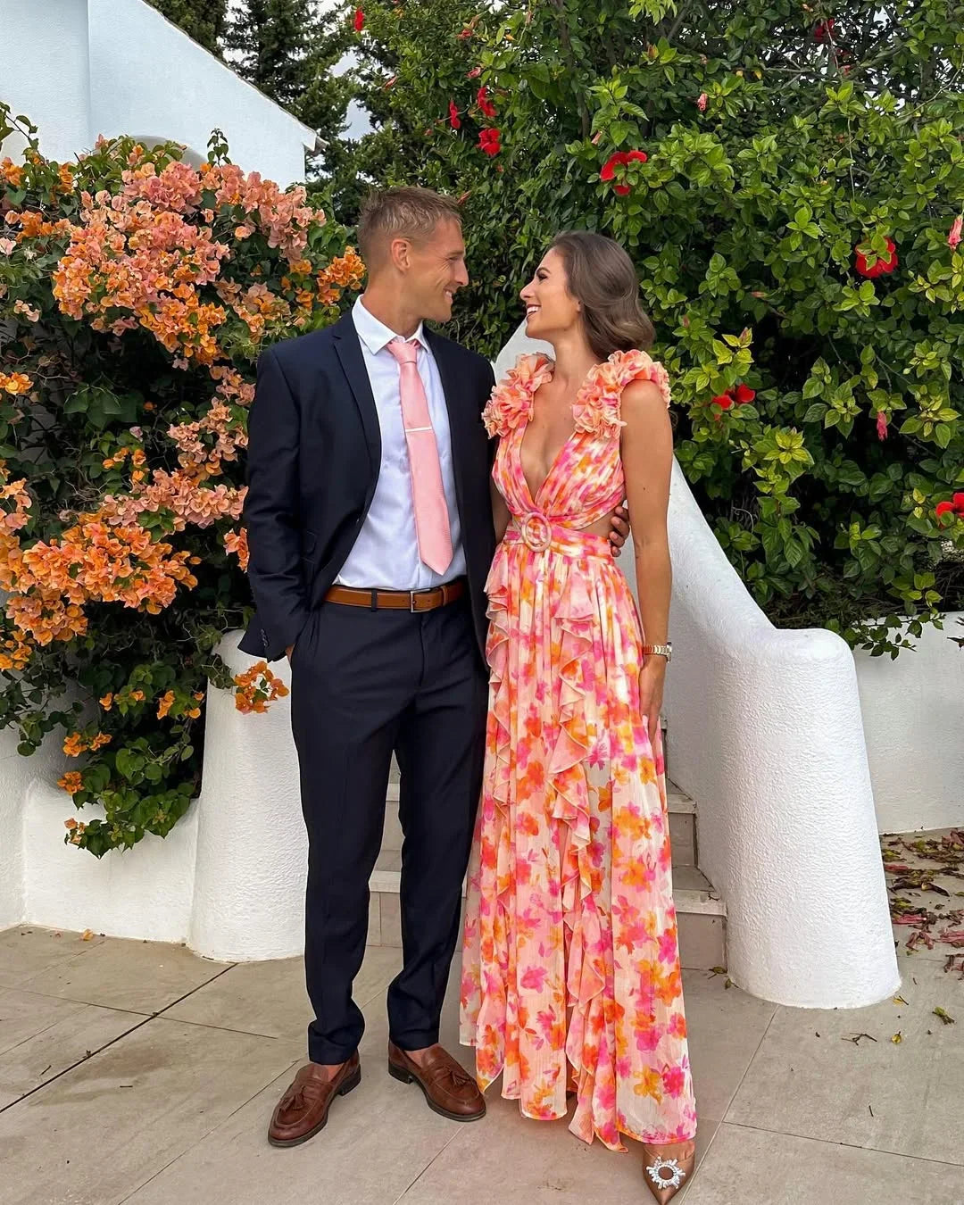 Citania | Floral Sleeveless V Neck Romantic Summer Maxi Dress